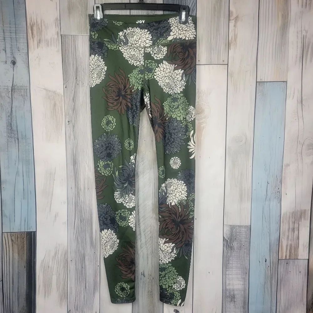 JoyLab Green Floral Leggings Size Small